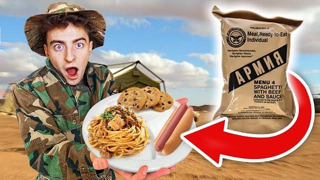 Едим только армейскую еду 24 часа! **мы шокированы** Едим только армейскую еду 24 часа! **мы шокированы**