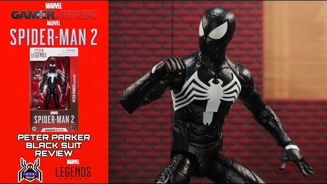 Marvel legends peter parker black suit symbiote spider-man 2 ps5 gamerverse video game figure review Marvel legends peter parker black suit symbiote spider-man 2 ps5 gamerverse video game figure review