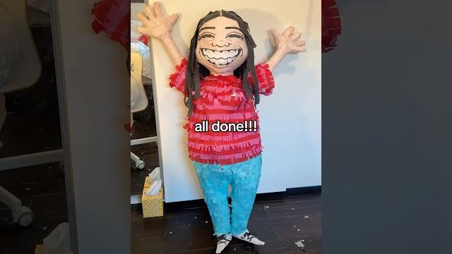 Finishing my self-portrait piñata #art Finishing my self-portrait piñata #art
