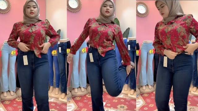 Hijab style try on tight jeans, stretchy material Hijab style try on tight jeans, stretchy material