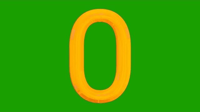 3d number 0 animation green screen 3d number 0 animation green screen