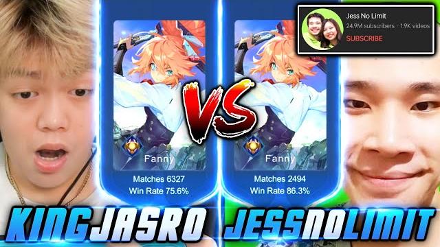 Kingjasro vs jessnolimit (real or fake??) - mobile legends Kingjasro vs jessnolimit (real or fake??) - mobile legends