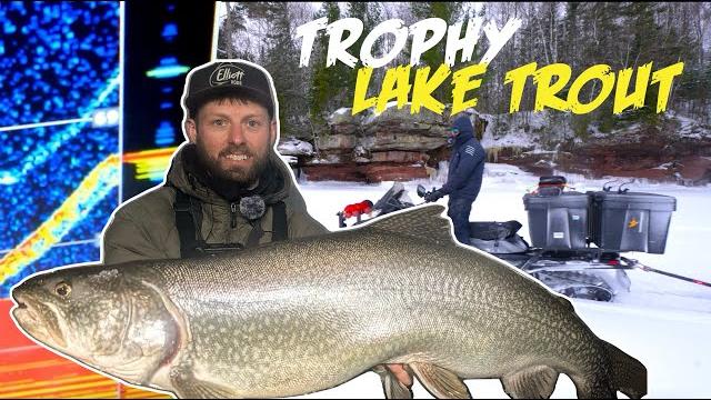 Ice fishing giant lake trout on lake superior! Ice fishing giant lake trout on lake superior!