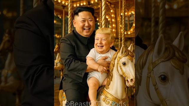 Kim cares for little trump in the funniest way! Kim cares for little trump in the funniest way!
