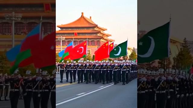 Pakistan, china, türkiye, bangladesh & azerbaijan in joint military formation –drums, flags & unity Pakistan, china, türkiye, bangladesh & azerbaijan in joint military formation –drums, flags & unity