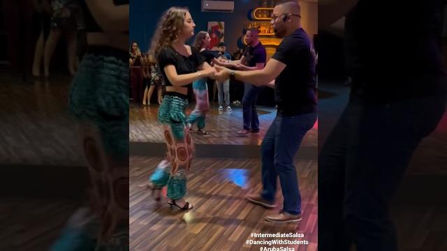 She didn't want to stop dancing! dancing with student dancer. how did she do? #goodjob #salsa She didn't want to stop dancing! dancing with student dancer. how did she do? #goodjob #salsa