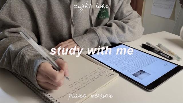 1 hour study with me, calming piano music, real time + countdown 一緒に勉強 1 hour study with me, calming piano music, real time + countdown 一緒に勉強