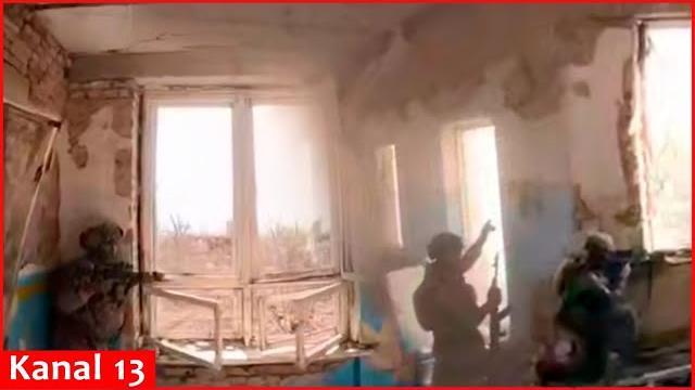 Footage of azov fighters attacking houses where russian soldiers were hiding in toretsk Footage of azov fighters attacking houses where russian soldiers were hiding in toretsk