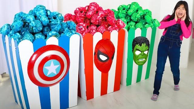 Popcorn heroes: thanos vs kids superhero showdown Popcorn heroes: thanos vs kids superhero showdown