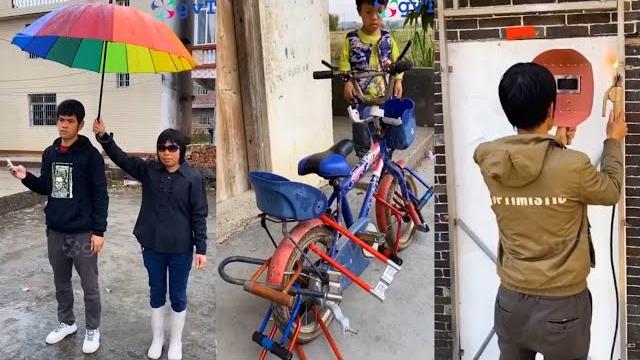 Gv tv chinese - bicycle in lock Gv tv chinese - bicycle in lock