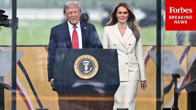 Breaking news: president trump & first lady melania trump arrive at u.s. army 250th birthday parade Breaking news: president trump & first lady melania trump arrive at u.s. army 250th birthday parade