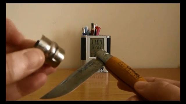 Opinel knife fail 1, warning don't try the test Opinel knife fail 1, warning don't try the test