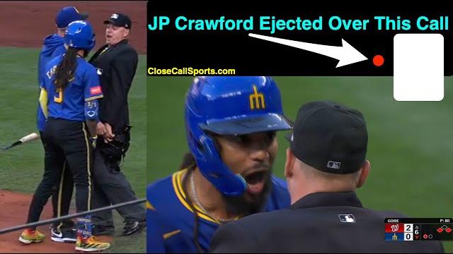 E52 - jp crawford ejected arguing strike 3 call by andy fletcher off the plate in seattle E52 - jp crawford ejected arguing strike 3 call by andy fletcher off the plate in seattle