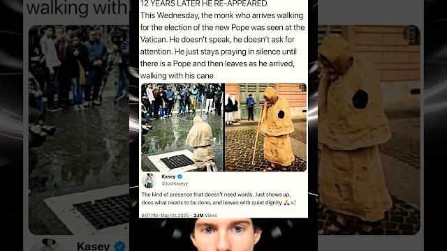 This wednesday, the monk who arrives walking for the election of the new pope was seen This wednesday, the monk who arrives walking for the election of the new pope was seen