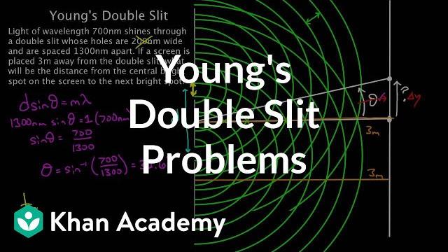 Young's double slit problem solving | mechanical waves and sound | physics | khan academy Young's double slit problem solving | mechanical waves and sound | physics | khan academy