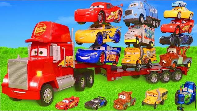 A truck delivers toy vehicles A truck delivers toy vehicles