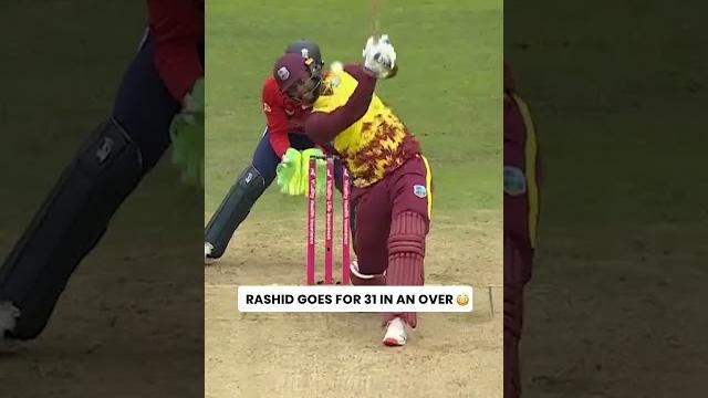 Adil rashid hit for 31 runs! | eng vs wi Adil rashid hit for 31 runs! | eng vs wi