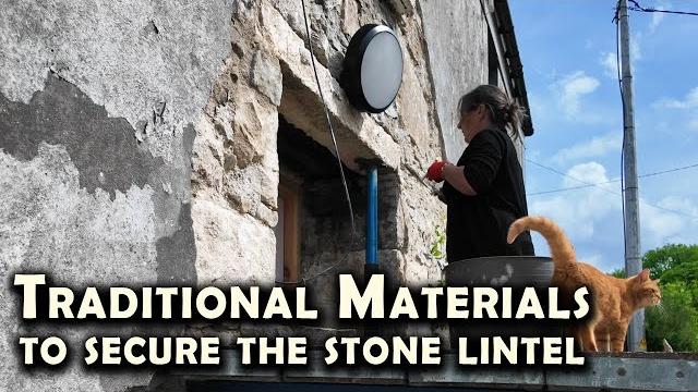 Reseating a stone lintel with lime mortar to make it safe again | restoring our irish farmhouse Reseating a stone lintel with lime mortar to make it safe again | restoring our irish farmhouse