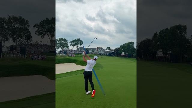 World no. 1 takes on the finishing hole at oakmont. World no. 1 takes on the finishing hole at oakmont.