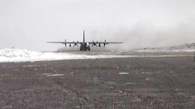 C-130 landing at marambio with crosswind C-130 landing at marambio with crosswind