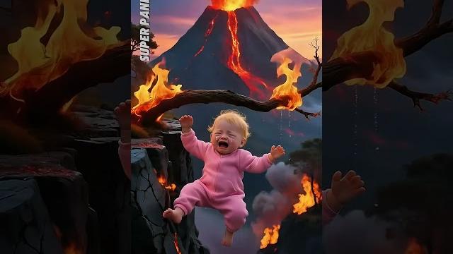 "a baby hanging between life and death | volcano eruption survival | super panda"#panda #ytshorts "a baby hanging between life and death | volcano eruption survival | super panda"#panda #ytshorts
