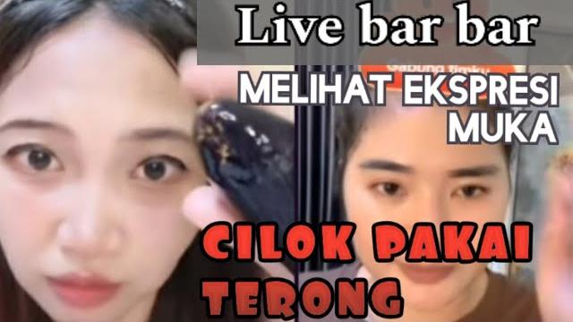Ekspresi muka saat cilok pakai terong ungu besar Ekspresi muka saat cilok pakai terong ungu besar