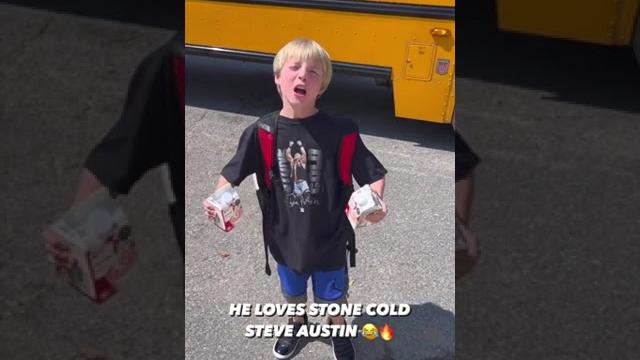 Little man is the biggest stone cold steve austin fan #shorts Little man is the biggest stone cold steve austin fan #shorts