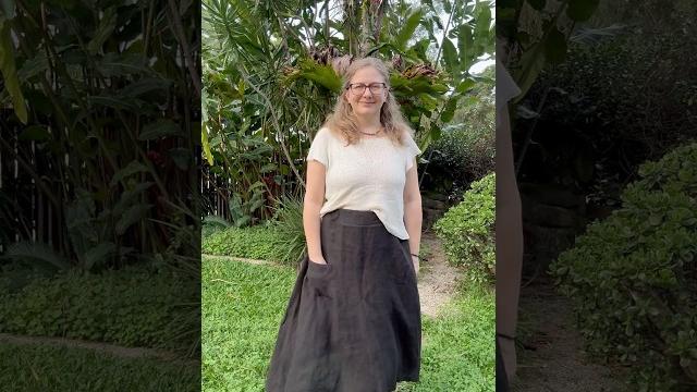 #memademay2025 day 26 wearing my design tee and a skirt i sewed from a thrifted linen dress #thrifty #memademay2025 day 26 wearing my design tee and a skirt i sewed from a thrifted linen dress #thrifty