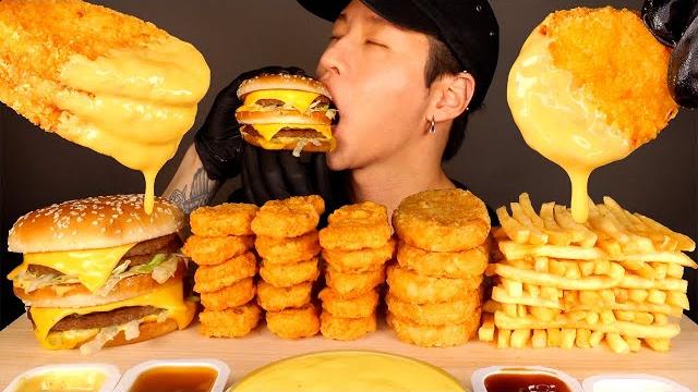 Asmr mukbang double big mac & cheesy hash browns & chicken nuggets (no talking) eating sounds Asmr mukbang double big mac & cheesy hash browns & chicken nuggets (no talking) eating sounds