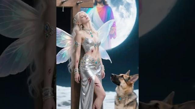 The moon elf was captured and hurt by a man, and the puppy asked jesus for help#cute #jesus #shorts The moon elf was captured and hurt by a man, and the puppy asked jesus for help#cute #jesus #shorts