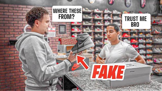 Kid tries selling 3 fake shoes! Kid tries selling 3 fake shoes!
