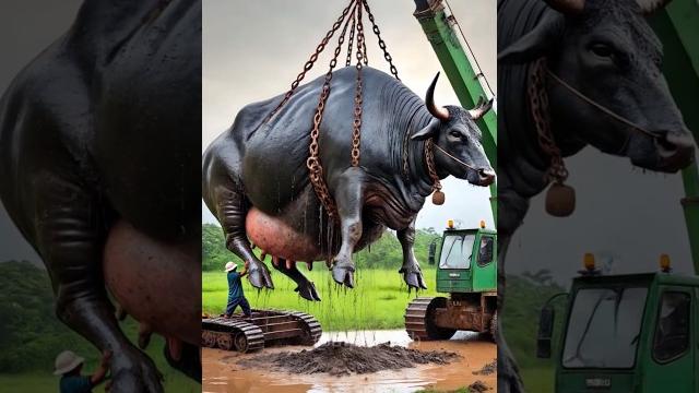 A black cow fell into huge well rescued by farmers #humanity #animals #cow #cowlover #help #rescue A black cow fell into huge well rescued by farmers #humanity #animals #cow #cowlover #help #rescue
