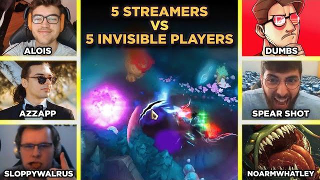 5 high-elo players vs 5 invisible low-elo players! | spear shot 5 high-elo players vs 5 invisible low-elo players! | spear shot