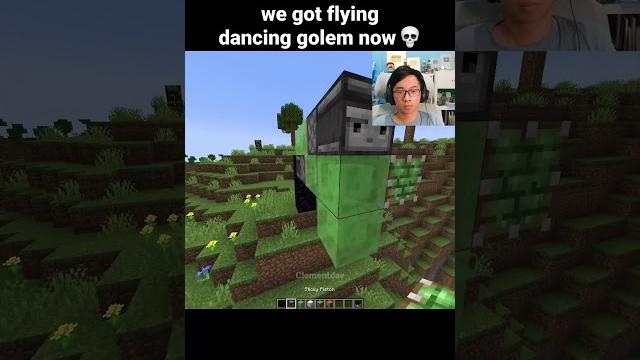 Minecraft flying dancing golem moment Minecraft flying dancing golem moment