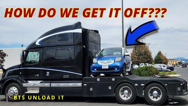This is how we unload a smart car from a semi-truck. could you do it? would you want to? hdt rv This is how we unload a smart car from a semi-truck. could you do it? would you want to? hdt rv
