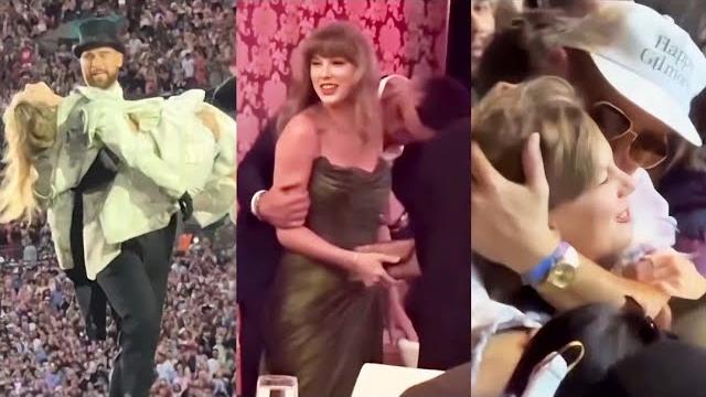 Travis kelce getting cute aggression whenever he's with taylor swift for 9 minutes straight... Travis kelce getting cute aggression whenever he's with taylor swift for 9 minutes straight...
