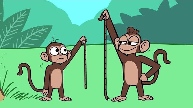 Longer and shorter with monkeys tico & mario Longer and shorter with monkeys tico & mario