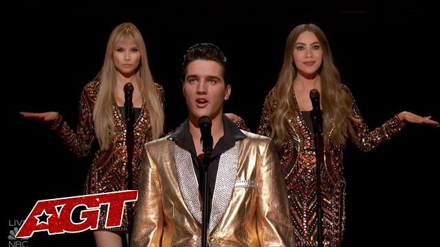 Elvis comes alive to sing with simon cowell, sofia vergara and heidi klum on america's got talent! Elvis comes alive to sing with simon cowell, sofia vergara and heidi klum on america's got talent!
