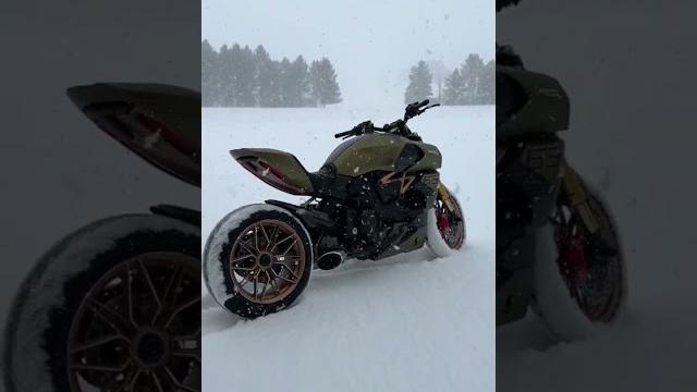 Snow mode activated #ducati #motorcycle Snow mode activated #ducati #motorcycle