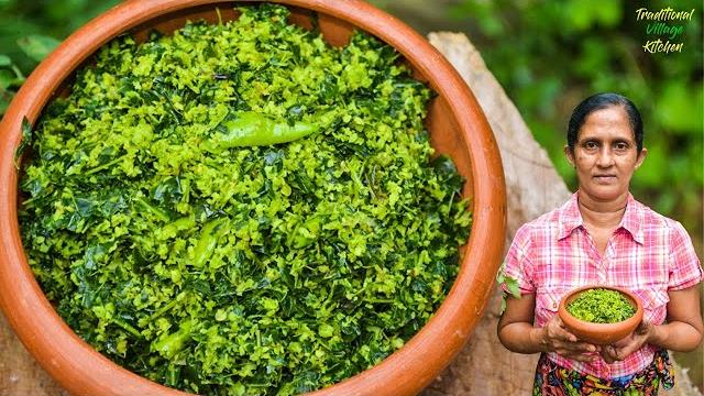 Delicious cassava leaves recipe from healthy village foods | කොච්චි සමඟ මඤ්ඤොක්කා කොළ මැල්ලුම Delicious cassava leaves recipe from healthy village foods | කොච්චි සමඟ මඤ්ඤොක්කා කොළ මැල්ලුම