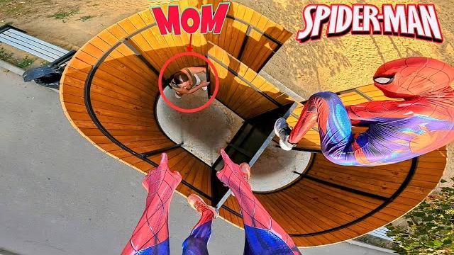 Spider-man twins escaping angry mom (funny parkourpov comedy) Spider-man twins escaping angry mom (funny parkourpov comedy)