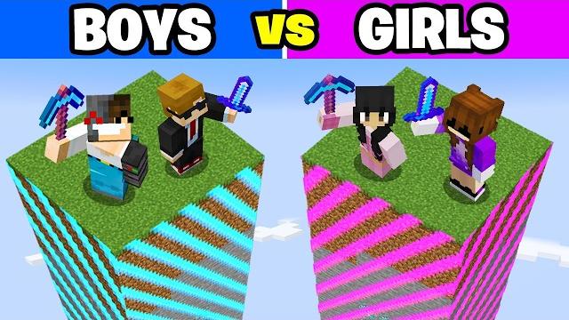 Girls vs boys on 1 minecraft chunk Girls vs boys on 1 minecraft chunk