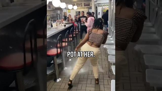 Waffle house worker deflects flying chair like it’s nothing during late night brawl #shorts Waffle house worker deflects flying chair like it’s nothing during late night brawl #shorts