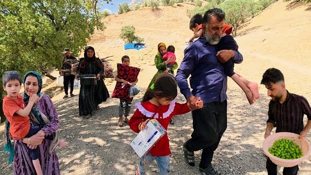 A happy day for the peren family while hiking in the zagros mountains and the great waterfall A happy day for the peren family while hiking in the zagros mountains and the great waterfall