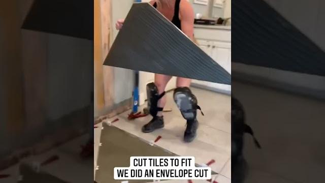 30 second curbless shower #shorts #shortsvideo #diy #tile 30 second curbless shower #shorts #shortsvideo #diy #tile
