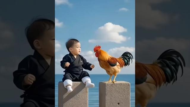 Cock fight with kid #shorts Cock fight with kid #shorts