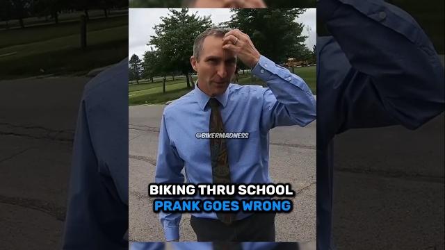 Biking thru school prank goes wrong Biking thru school prank goes wrong