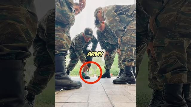 Army soldiers playing spin the bottle Army soldiers playing spin the bottle