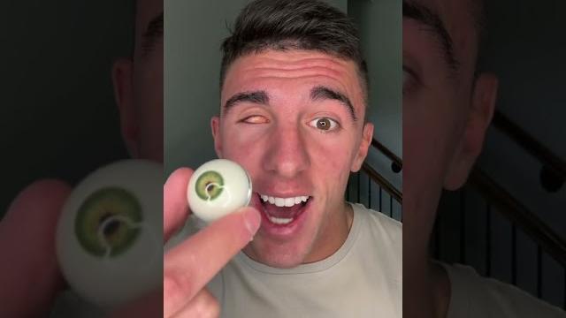 Wearing a eyeball from amazon #shorts Wearing a eyeball from amazon #shorts