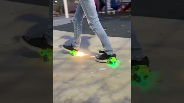 Skates that spark fire#skate Skates that spark fire#skate
